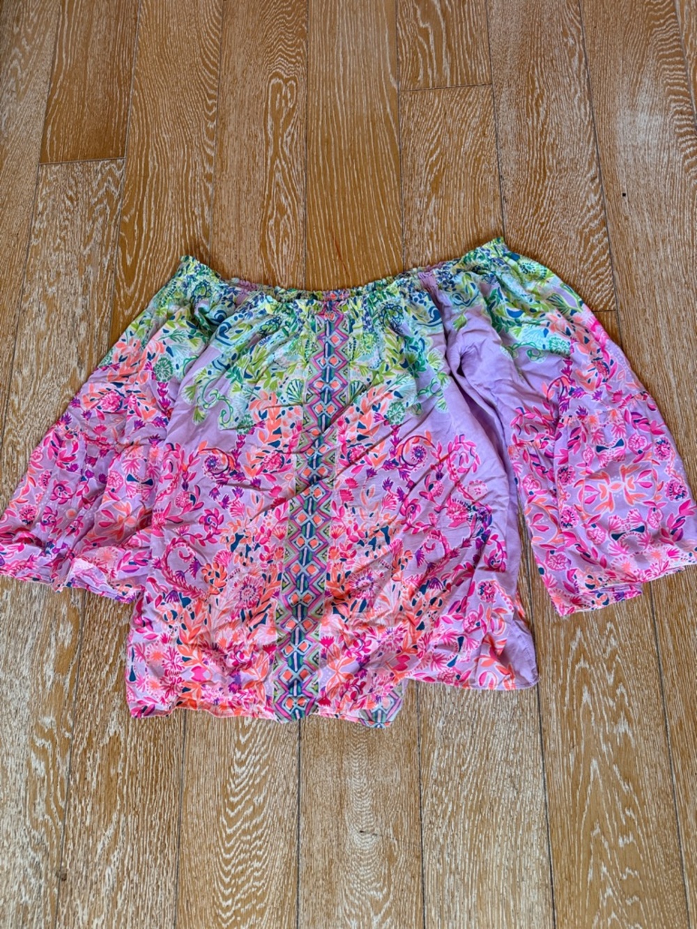 Lilly Pulitzer Floral Print Lavender Wide-Leg Pants